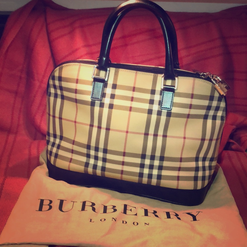 Burberry Beige | Canvas and Leather Satchel